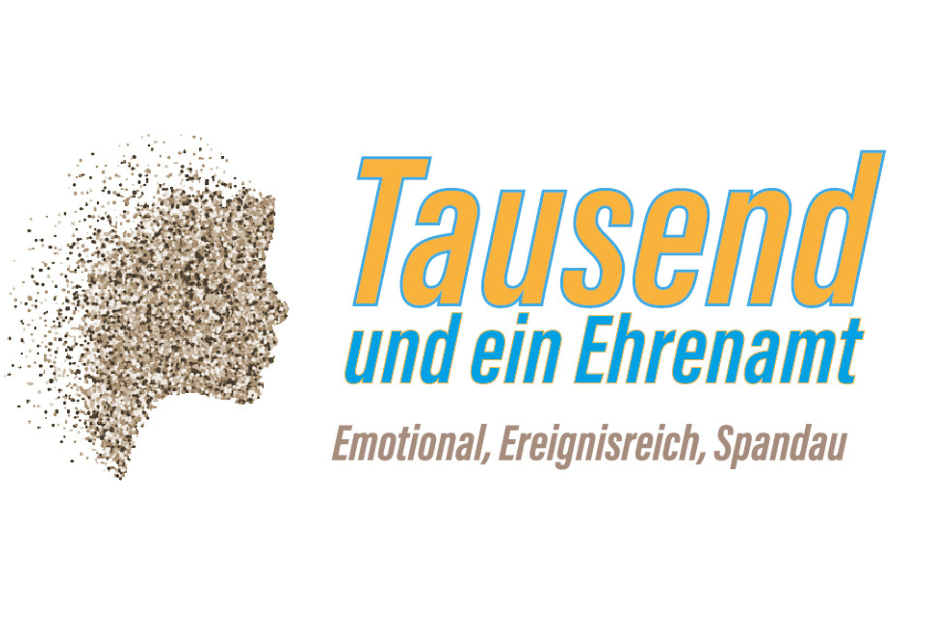 Podcast-Banner mit dem Schriftzug „Tausend und ein Ehrenamt - Emotional, Ereignisreich, Spandau"